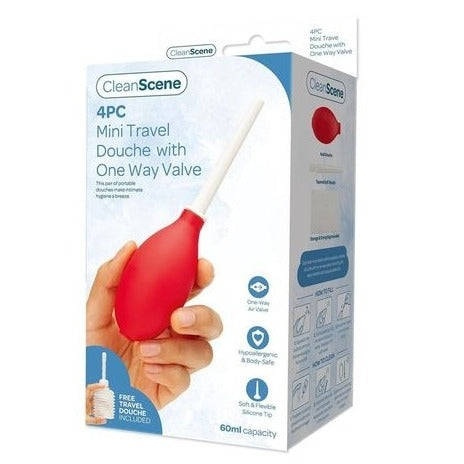 CleanScene 4 Piece Mini Travel Douche with One Way Valve