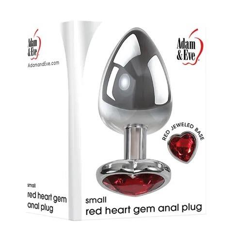 Adam & Eve small red heart gem anal plug