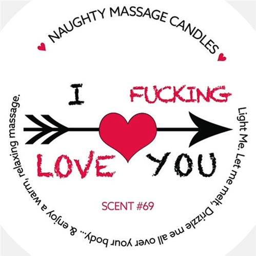 MASSAGE CANDLE 1.7 OZ I F-ING LOVE YOU SCENT NOS. 69
