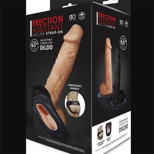 Erection Assistant Hollow Strap on 9.5" Flesh