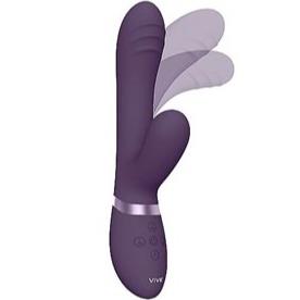 VIVE-TANI triple action rechargeable finger motion with pulse-wave and vibrating vibrator Purple