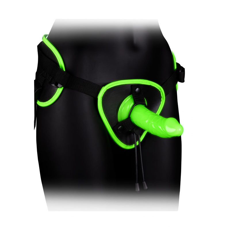 OUCH! Glow In The Dark Strap-on Harness - Glow in Dark 14.5 cm Strap-On