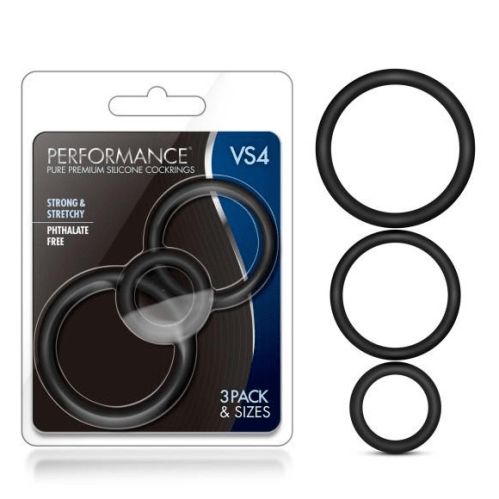 Windsor Cock Rings Performance VS4 Silicone Cock Ring Set Black