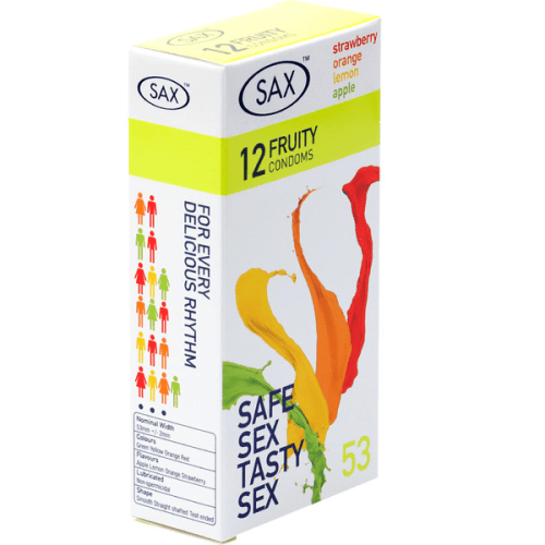 Claredale LubesCondoms Sax - Fruity Condoms 12 Pack