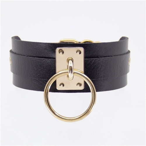 Faux leather collar