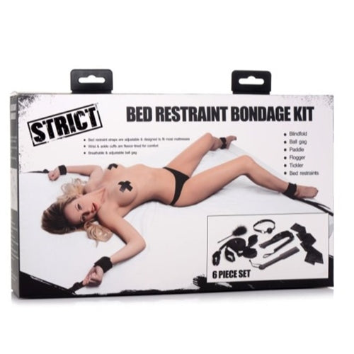 Bed Restraint Bondage Kit Black