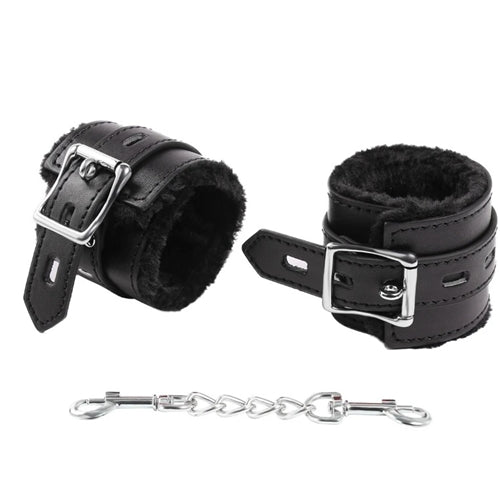 Fluffy Leather Cuffs