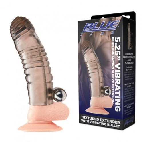 Blue Line 5.25" Vibrating Penis Enhancing Sleeve Extension