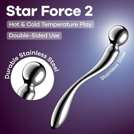 Satisfyer Star Force 2 - Chrome Steel 22cm Dildo
