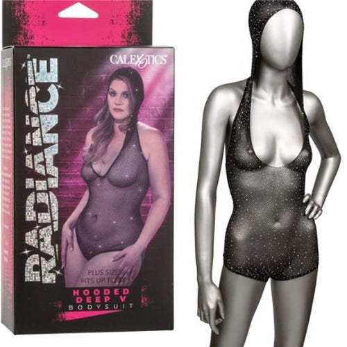 Radiance Plus Size Hooded Deep V Bodysuit