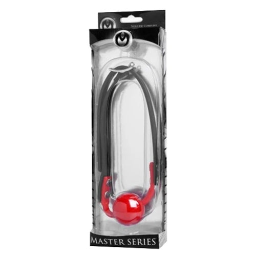 Master Series - The Hush Gag Silicone Comfort Forming Ball Gag RED