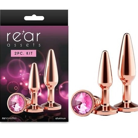 Rear Assets Tapered Trainer Kit - Metal Butt Plugs Set of 2 Sizes