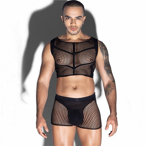 Love in Leather Rib Singlet & Brief Set