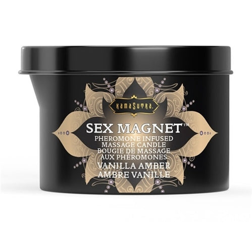 Kama Sutra Sex Magnet MASSAGE Vanilla Amber CANDLE with pour Sprout