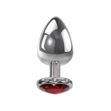 Adam & Eve medium red heart gem anal plug