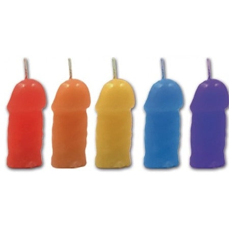 Rainbow Pecker Party Candles 5pk
