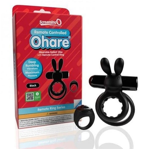 Screaming O Remote Controlled Ohare Vibrating Ring - Black