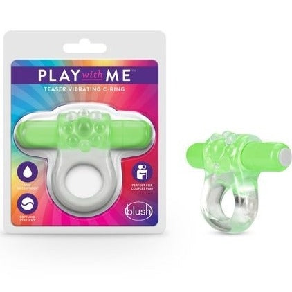 Play With Me Teaser Vibrating C-Ring - Green