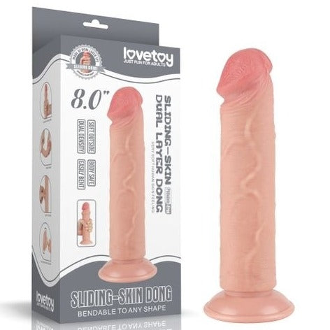 Sliding Skin Dual Layer Dong - 8'' Flesh