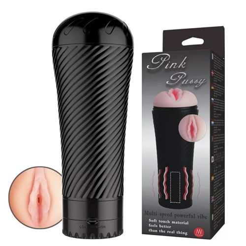 Pink Pussy Vibrating Masturbator Cup