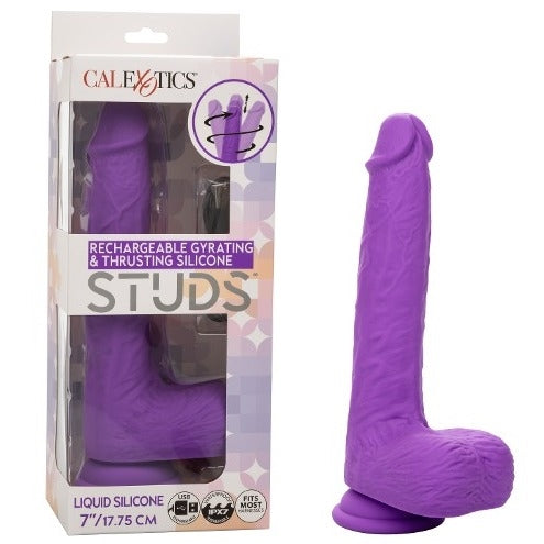 RECHARGEABLE GYRATING & THRUSTING SILICONE STUDS® PURPLE 7