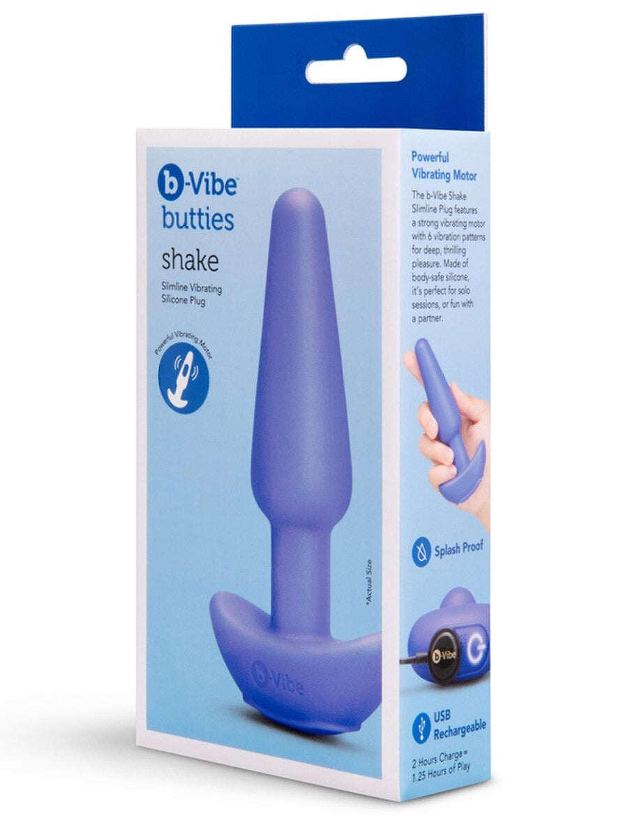 B-VIBE BUTTIES SHAKE SLIMLINE VIBRATING SILICONE PLUG