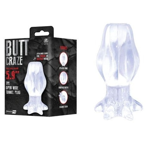 Butt Craze - Clear 15 cm Hollow Butt Plug