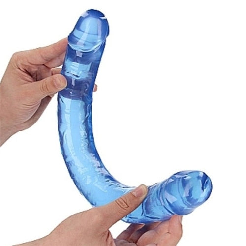 Crystal Clear 18" Double Dong - Green