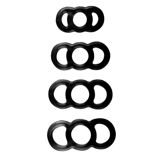 LuvPump ComFit  Black Silicone Rings - Set of 4 Sizes