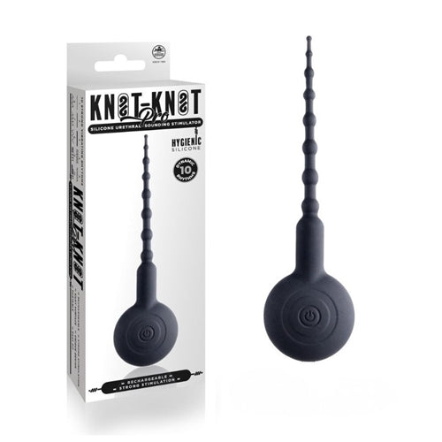 KNOT-KNOT PRO SILICONE VIBRATING URETHRAL PLUG BLACK