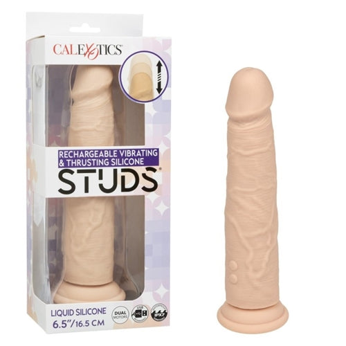 Rechargeable Vibrating & Thrusting Silicone Studs® - Ivory