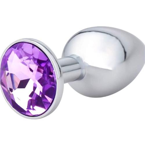Metal Plug Silver With Jewel (assorted colours) - Small