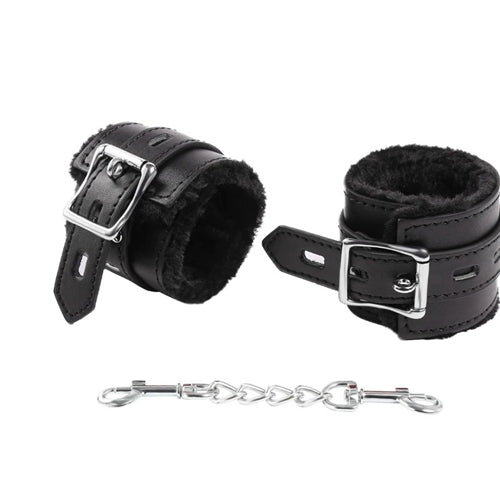 Fluffy Leather Cuffs