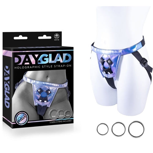 Day-Glad Holographic Style Harness with 3 Different Size Metal Ring