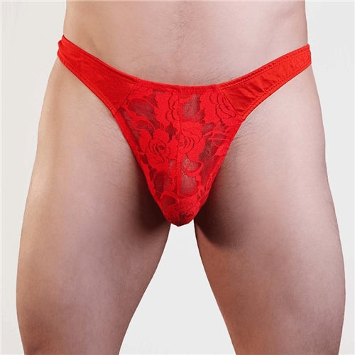 Mens lace pouch g-string black L-XL