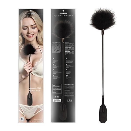 Crop with Tickle Feathers Black