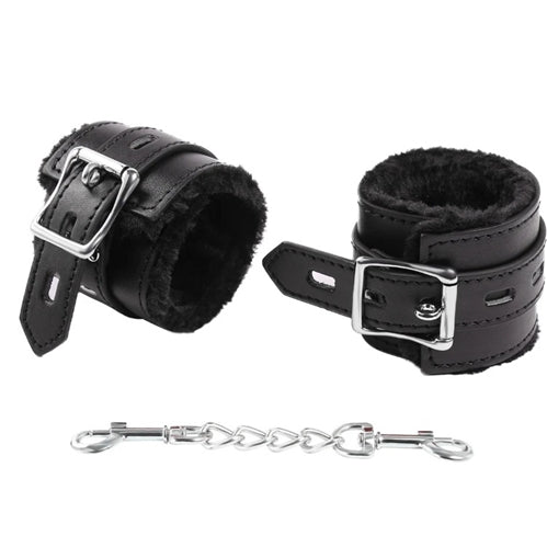 Fluffy Leather Cuffs