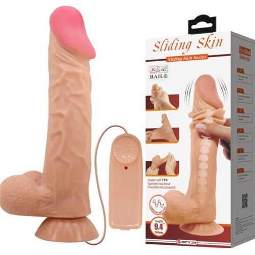 Pretty Love Sadik 9.4' Sliding Skin Vibrating Bendable Dildo with Suction Cup