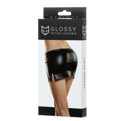 Glossy Wetlook Mini Skirt Camren
