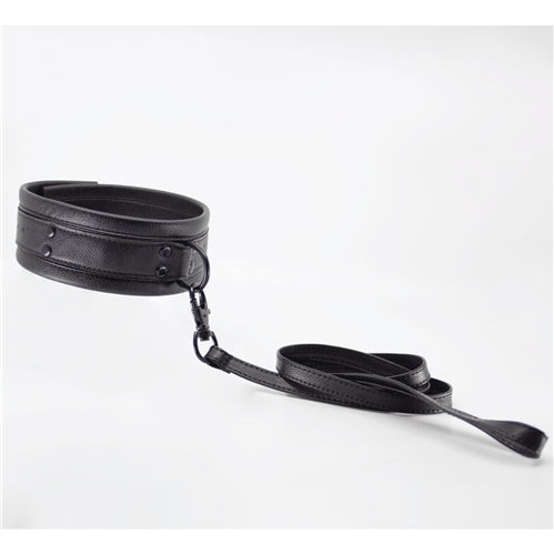 Faux leather collar & lead set