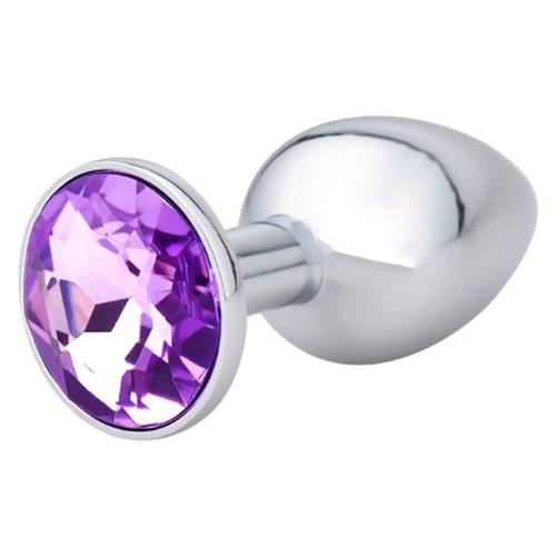 Metal Plug Silver With Jewel (Assorted Colours) - Large