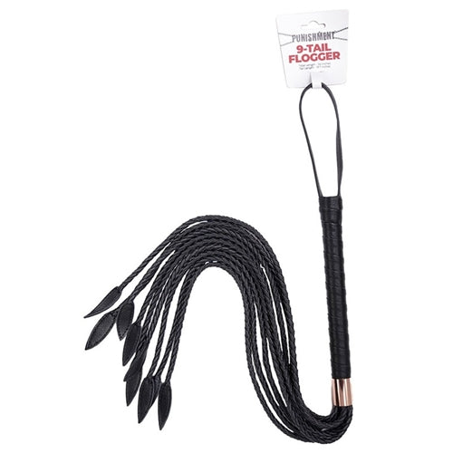 Punishment Rose Gold Braided 9 Tail Flogger