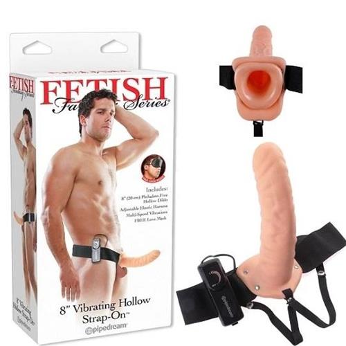 Fetish Fantasy Series - 8 Vibrating Hollow Strap-On