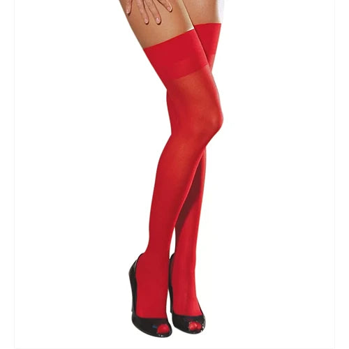 Dreamgirl Sheer Thigh High - Red
