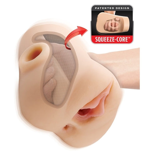 PDX Plus Double Pounder Vibrating Squeeze Stroker Light
