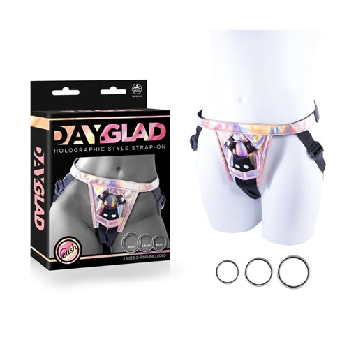 Day-Glad Holographic Style Harness with 3 Different Size Metal Ring