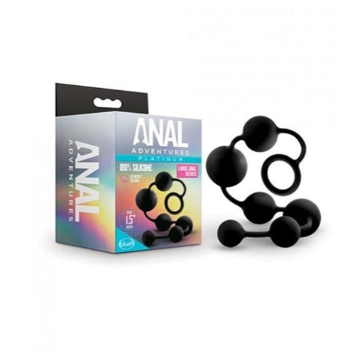 Anal Adventures Platinum Anal Beads w/Vibrating C-Ring