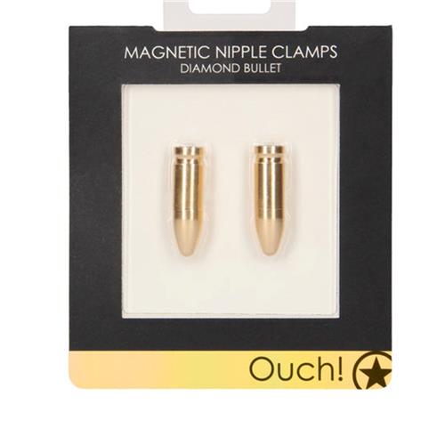 Magnetic Nipple Clamps-Diamond Bullet-Gold