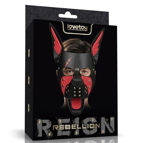 Rebellion Reign - Scarred Alpha Pup Mask - Blk/Red