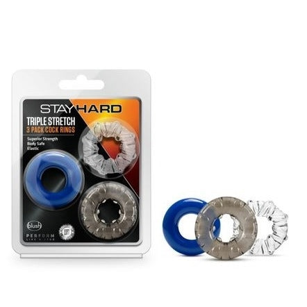 Stay Hard Triple Stretch 3 pack Cock rings